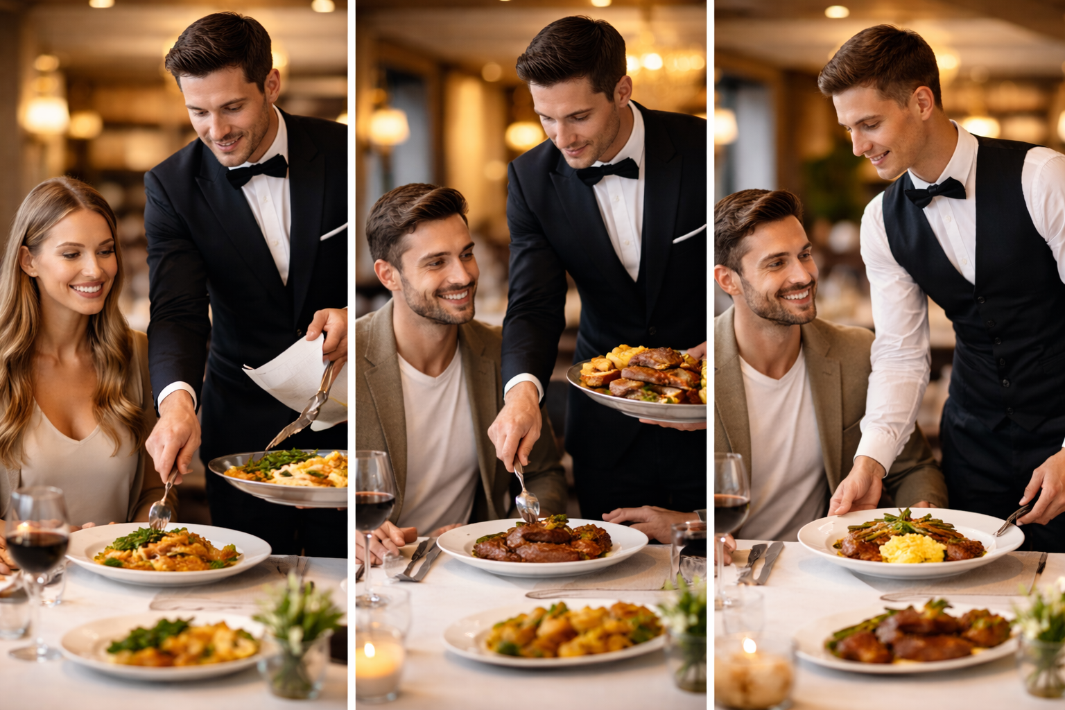 Différence entre service à la française, à l’anglaise et à l’américaine en restauration